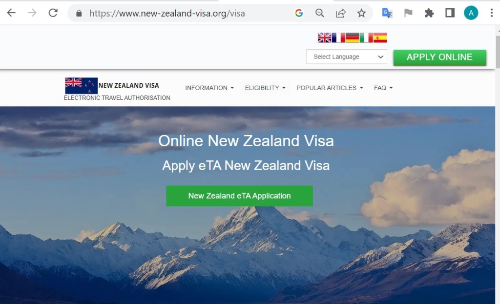 FROM UAE NEW ZEALAND Government of New Zealand Electronic Travel Authority NZeTA – Official NZ Visa Online